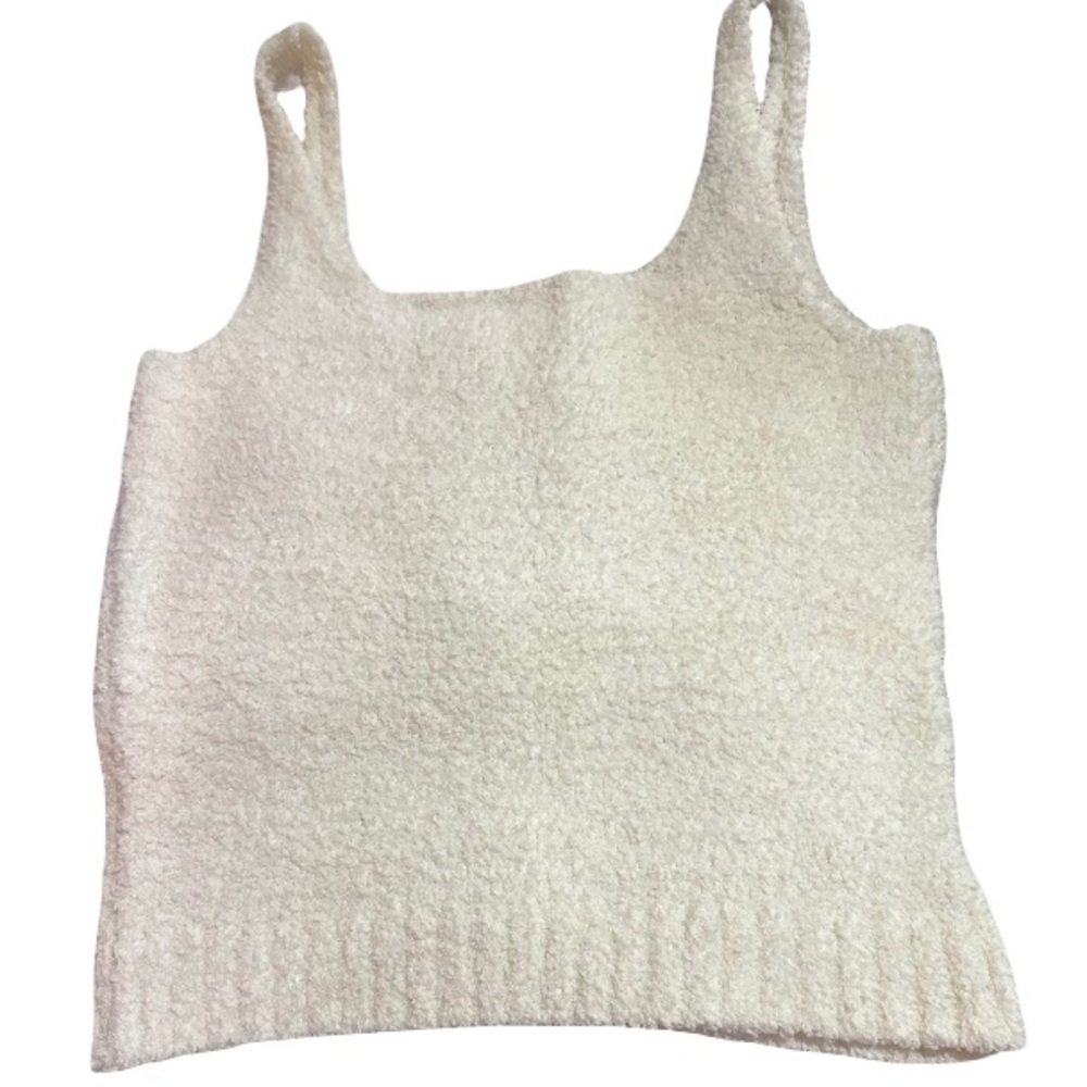 SKIMS Cozy Knit Tank in Bone Loungewear Plush - Picture 3 of 4